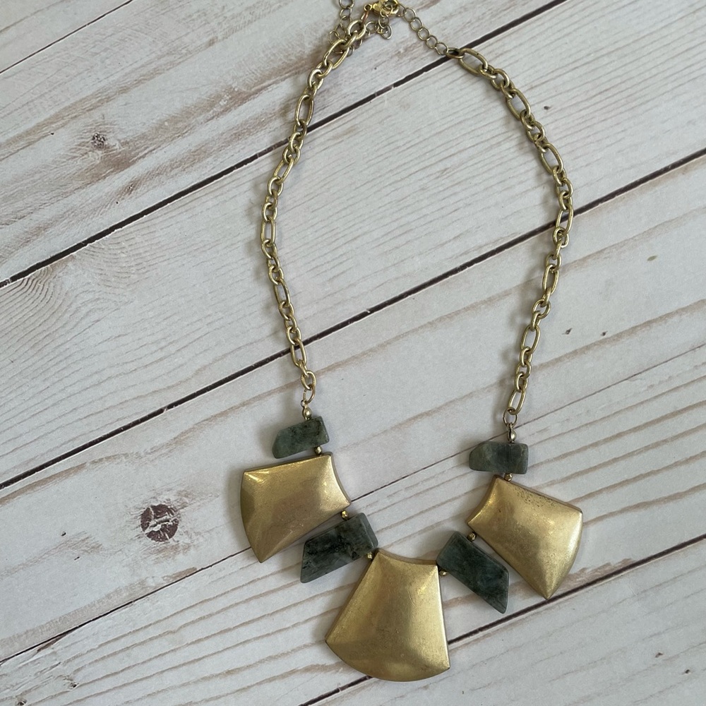 Soft gold and stone necklace